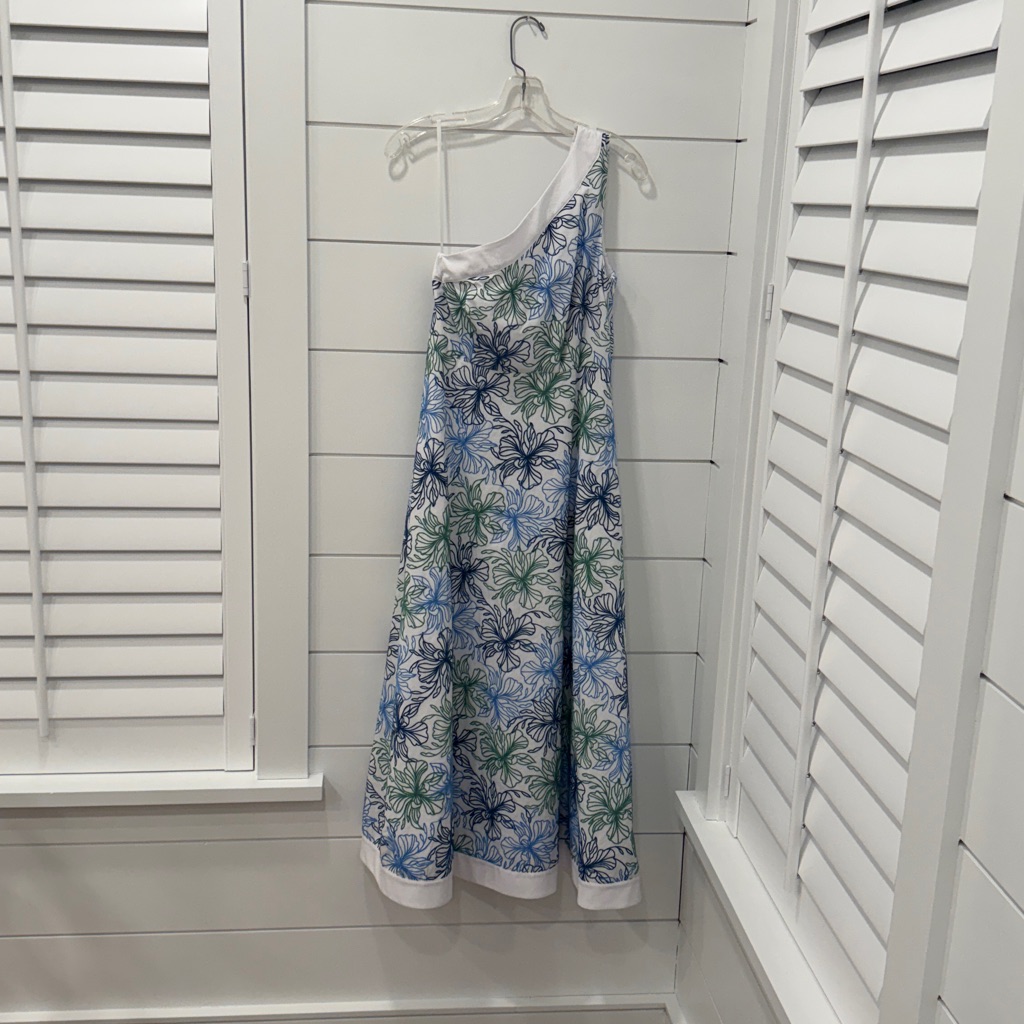 One Of A Kind, Finley, Long Lani Hibiscus Embroidery Dress.